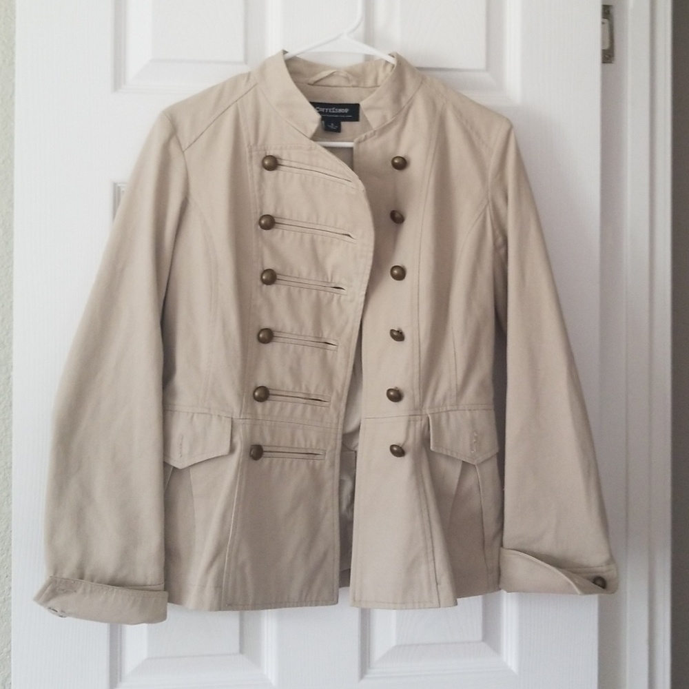 CoffeeShop Cotton Fitted Military Style Jacket - Picture 6 of 8